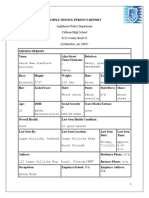 Missing Person Police Report Template