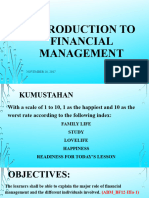 Introduction To Financial Management - 112117