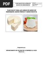 Plan Haccp de La Línea de Quesos No Madurados Lacteos Verano V.1 14.02.2021