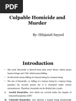 Culpable Homicide and Murder