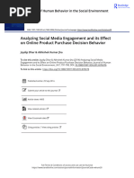 Analyzing Social Media Engagement and Its Effect On Online Product Purchase Decision Behavior