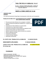 Constructora Trujillo Carbajal Presupuesto A Todo Costo N.º 01-68.