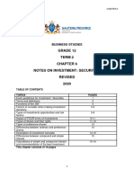 Revised Chapter 6 Business Studies Grade 12 Notes On Investment Securities