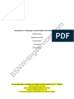 NHS FPX 4000 Assessment 4-Analyzing A Current Health Care Problem or Issue