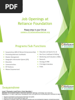 Job Openings at Reliance Foundation