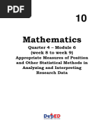 Math 10 q4 Week 8 9 Module 6 Appropriate Measures of Position and Other Statistical Methods in Analyzing and Interpreting Research Data