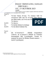 Tata Ibadah Minggu, 15 Oktober 2023 Sesi 2