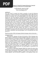 Teachers' Perception of Using First Language (Indonesian Language) As A Medium of Instruction in Teaching English