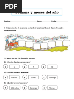 Guía Semana y Meses Del Año 1° Basico