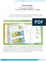 1-GEOMETRÍA. Conceptos Primitivos Línea, R Ecta, Plano, Medidas y Ángulos