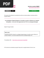 Les Stratégies D'apprentissage en Formation Ouverte À Distance en Langues Étrangères: Le Cas de Trois Apprenants de FLE en Autoapprentissage