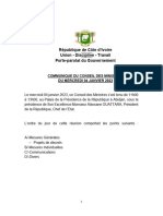 1672854272communique Du Conseil Des Ministres Du Mercredi 04 Janvier 2023