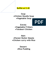 Buffet Menu