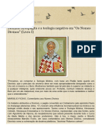 Νεκρομαντεῖον- Dionísio Areopagita e a teologia negativa em "Os Nomes Divinos" (Livro I)