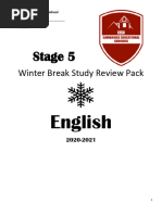 Stage 5 English Winter Pack Wednesday 23rd December 2020