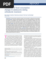 Assessment of Food Consumption Changes in Adolescents During Orthodontic Treatment