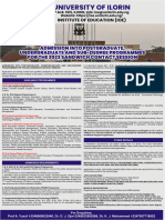 Admission Into Postgraduate Undergraduate and Sub Degree Programmes