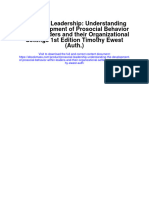 Prosocial Leadership Understanding The Development of Prosocial Behavior Within Leaders and Their Organizational Settings 1St Edition Timothy Ewest Auth All Chapter