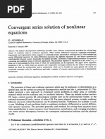 Adomian Convergent Series Solution of Nonlinear Equation