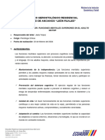 Informe Taller Funciones Mentales en El Adulto Mayor