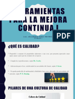 Herramientas para La Mejora Continua I: Lae. Adalberto Pérez Mendoza Unidad 1