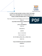 A Study On Retailers Satisfaction Towards Britania Distribution With Reference To Vishalakshi Distributors at Dindigul