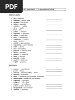 Personality and Feelings - Vocabulary