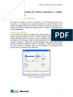 2.1 Aplicar Opciones de Fuente Avanzadas y Atributos de Párrafo