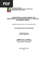 Erupcion Del Volcan Llaima de 1957 Composicion Del Magma Pre Eruptivo A Traves de Inclusiones Vitreas