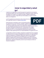 Cómo Gestionar La Seguridad y Salud en El Trabajo