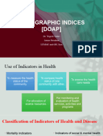 Demography and Different Indices