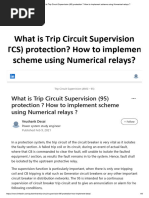 What Is Trip Circuit Supervision (95) Protection - How To Implement Scheme Using Numerical Relays