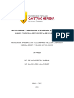 Apoyo Familiar y Capacidad de Autocuidado Del Paciente en Diálisis Peritoneal de Un Hospital de ESSALUD Lima