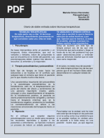 Diario de Doble Entrada Sobre Tecnicas Terapeuticas