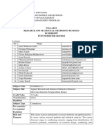 Syllabus Research and Statistical Methods in Business ECMM811097 EVEN SEMESTER 2021/2022