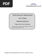 2014 SQA Nat5 WORKED SOLUTIONS