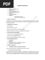 Informe Psicologico Diagnostico Diferencial