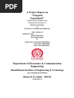 A Project Report On "Gurgaon Experiment": Bundelkhand Institute of Engineering & Technology Jhansi (U.P.) India - 284128