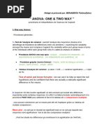 One & Two Way ANOVA - Procédures Et Interpretations Par - Fatimazahra BENABBOU