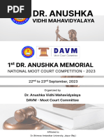 1st Dr. Anushka Memorial National Moot Court Competition 2023 (Moot Problem, Rules & Procedure)