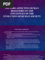 Factors Affecting Human Behaviors On The Influences of