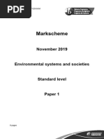 ESS Paper 1 SL Markscheme