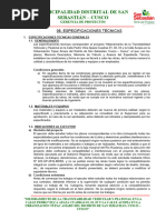 Especificaciones Técnicas - Vilcapaza