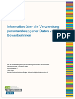 Information Über Die Verwendung Personenbezogener Daten Von BewerberInnen