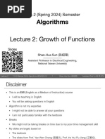 Lecture 2 Growth of Functions