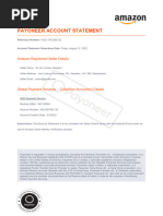 Payoneer Account Statement: Reference Number: 102211472262132