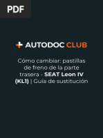 Cómo Cambiar - Pastillas de Freno de La Parte Trasera - SEAT Leon IV (KL1) - Guía de Sustitución
