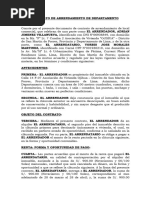 Contrato de Arrendamiento de Departamento