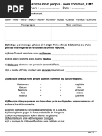 Fiche Exercices Nom Propre Nom Commun cm2 7Y32MXZN