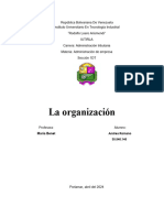 La Organizacion Trabajo de Administracion de Empresa Andrea